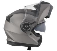 Casco Moto Modulare BHR 836 FLIP-UP, Casco Moto Apribile Omologato ECE 22.06 Con Schermo Parasole, Doppia Visiera Antigraffio e Sgancio Micrometrico, Utilizzo Touring e Cittadino, Titanio Opaco L