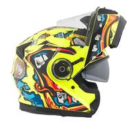 Casco Moto Modulare BHR 836 FLIP-UP, Casco Moto Apribile Omologato ECE 22.06 Con Schermo Parasole, Doppia Visiera Antigraffio e Sgancio Micrometrico, Utilizzo Touring e Cittadino, Zombie Yellow L
