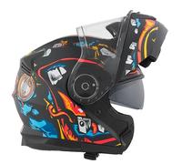 Casco Moto Modulare BHR 836 FLIP-UP, Casco Moto Apribile Omologato ECE 22.06 Con Schermo Parasole, Doppia Visiera Antigraffio e Sgancio Micrometrico, Utilizzo Touring e Cittadino, Zombie Black L