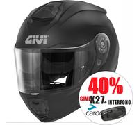Casco moto modulare Givi X27 Solid Matt Black con interfono Cardo integrato
