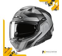 Casco moto modulare HJC F100 BIOS MC5SF Grigio Opaco Argento Nero - L
