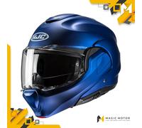 Casco moto modulare HJC F100 SOLID SEMI FLAT METALLIC BLUE Blu Opaco - M
