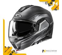 Casco moto modulare HJC i100 SYSMA MC5SF Grigio Opaco Argento Nero - M