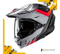Casco moto modulare HJC i80 IMES MC1SF Grigio Opaco Argento Rosso Nero - M
