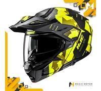 Casco moto modulare HJC i80 ROKI MC3HSF Giallo Opaco Grigio Nero - XL