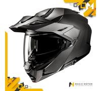 Casco moto modulare HJC i80 SOLID SEMI FLAT TITANIUM Grigio Opaco Nero - XL