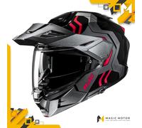 Casco moto modulare HJC i80 VELLY MC1 Argento Lucido Grigio Rosa Nero - XL