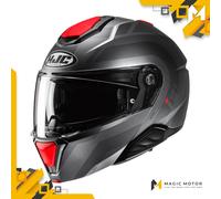 Casco moto modulare HJC i91 ARVEN MC1SF Grigio Opaco Argento Rosso Nero - M