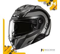 Casco moto modulare HJC i91 ARVEN MC5 Grigio Lucido Argento Nero - M