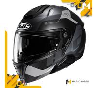 Casco moto modulare HJC i91 CARST MC5SF Nero Opaco Argento Grigio - XL