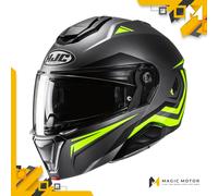 Casco moto modulare HJC i91 TRICUS MC3HSF Nero Opaco Argento Grigio Neon - S