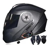 Casco Moto modulare Integrato Bluetooth Casco apribile Moto con Doppia Anti-Fog Visiera Casco Integrale Omologato DOT/ECE Ventilazione per Uomo Donna 55~62cm