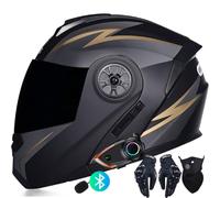 Casco Moto modulare Integrato Bluetooth Casco apribile Moto con Doppia Anti-Fog Visiera Casco Integrale Omologato DOT/ECE Ventilazione per Uomo Donna 55~62cm