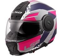 Casco moto modulare LS2 FF902 Scope II Oxyd grigio-blu-viola M