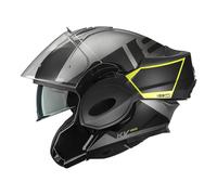 Casco Moto Modulare P/J Kappa KV55F YORK Titanio Nero Giallo Fluo