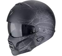 Casco moto modulare Scorpion EXO-COMBAT II SPIDERWEB nero-argento opaco XL
