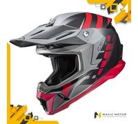 Casco moto off road HJC C50 MIRAGE MC1SF Grigio Opaco Argento Rosso - M