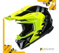 Casco moto off road HJC C50 MIRAGE MC3H Giallo Lucido Argento Neon Nero - M