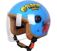 Casco Moto Per Bambini, Ragazze, Ragazzi, Certificazione ECE, Casco Jet Per Bambini Con Visiera, Casco Scooter, Casco Scooter Per Bambini, Casco Ciclomotore, Casco Bicicletta D,48-56CM