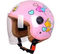 Casco Moto Per Bambini, Ragazze, Ragazzi, Certificazione ECE, Casco Jet Per Bambini Con Visiera, Scooter, Scooter Per Bambini, Casco Ciclomotore, Bicicletta B,48-56CM