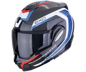 Casco moto pieghevole Scorpion EXO-TECH EVO CARBON COSY nero-blu-rosso S