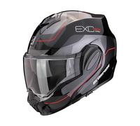 Casco moto pieghevole Scorpion EXO-TECH EVO PRO COMMUTA nero-argento-rosso Saldi S
