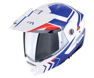Casco moto ribaltabile Scorpion ADX-2 LEWIS bianco-blu-rosso M