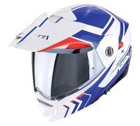 Casco moto ribaltabile Scorpion ADX-2 LEWIS bianco-blu-rosso XS