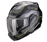 Casco Moto Scorpion Exo-Tech Pro Pieghevole (Nero/Argento/Giallo) } Gr: L (