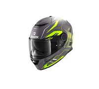 Casco moto Shark SPARTAN 1.2 ANTHEON MAT AYK, Grigio/Giallo, XS