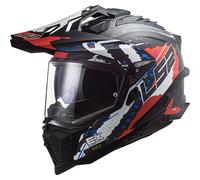 Casco moto sportivo doppio LS2 MX701 Explorer Carbon Extend Mat nero rosso