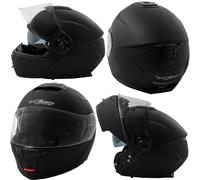 Casco Moto Touring Modulare Sport Apribile Visiera Parasole Nero Opaco S