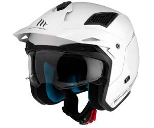 Casco moto trial aperto MT District SV Solid bianco XL