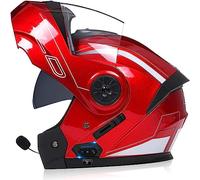 Casco Moto Unisex Bluetooth Casco Integrale Modulare, Casco Anti-collisione con Casco Modulare a Doppia Lente Casco per Tutte Le Stagioni Bluetooth Approvato ECE