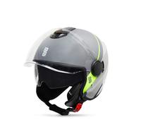 Casco Moto VIAGGIO GREY/RED STRIPE H0083 Oj Atmosfere Metropolitane