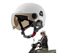 Casco Motociclista a Mezzo Copricapo, Casco di Sicurezza Multi-Sport con Visiera Parasole, Cappello da Crociera e Scooter per Uomini e Donne, Equipaggiamento da Strada Leggero e Protettivo, 45-65
