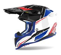 Casco motocross Airoh Aviator 3.0 Push blu-rosso M