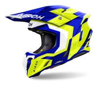 Casco motocross Airoh Twist 3 Dizzy blu-giallo lucido XL