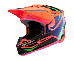 Casco motocross da bambino Alpinestars S-M3 HAIDEN DEEGAN fluo arancio-viola-rosa-verde M