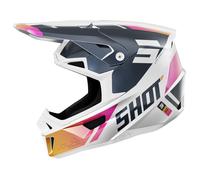 Casco motocross Shot Lite Ultra blu perla-arancio-rosa M