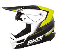 Shot Race Tracer Casco Motocross, nero-bianco-giallo, taglia M