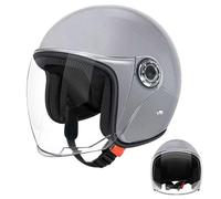 Casco Motorino Scooter Con Visiera Uomo Donna, Aperto Mezzo Da Moto Vintage, Casco Da Bicicletta Adolescente Jets Unisex Da Moto Off Road Di Sicurezza Anti-Collisione