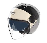 Casco Jet Nolan N20-2 VISOR BLOCCO 354 Nero / Avorio / Verde Grigio / Antracite Taglia:XL