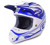 CASCO NO FEAR PRIME EVO BLU BIANCO CROSS ENDURO MOTARD DOWNHILL TAGLIA XS