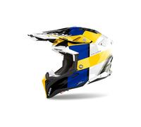 Airoh Aviator 3 Monarch, casco da motocross M female Blu/Giallo/Bianco/Nero