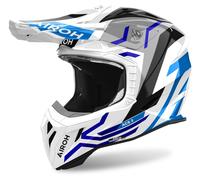 Airoh Aviator Ace 2 Ground Casco da motocross, bianco-blu, taglia XS per maschi