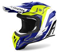 Airoh Aviator Ace 2 Ground Casco da motocross, bianco-blu-giallo, taglia XS per maschi