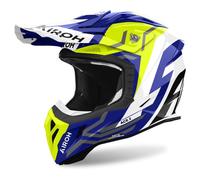 Airoh Aviator Ace 2 Ground Casco da motocross, bianco-blu-giallo, taglia L per maschi