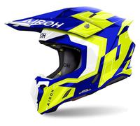 Airoh Twist 3 Dizzy Casco da motocross, blu-giallo, taglia XS