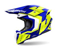 Airoh Twist 3 Dizzy Casco da motocross, blu-giallo, taglia L per maschi